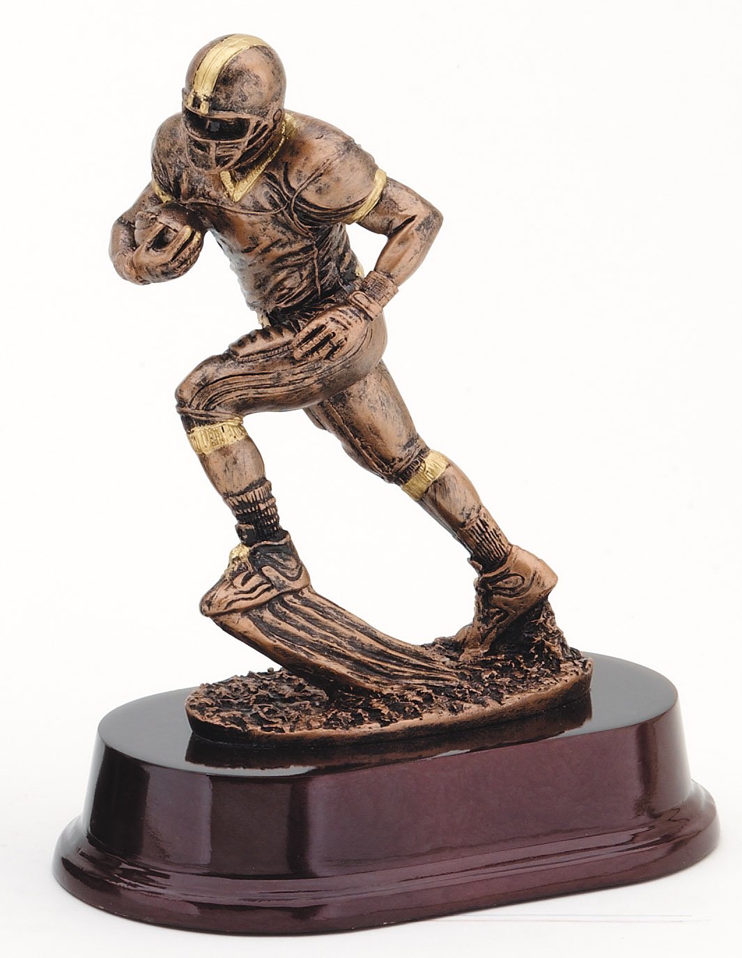 Bronze Football Runner Statue, 7 inch