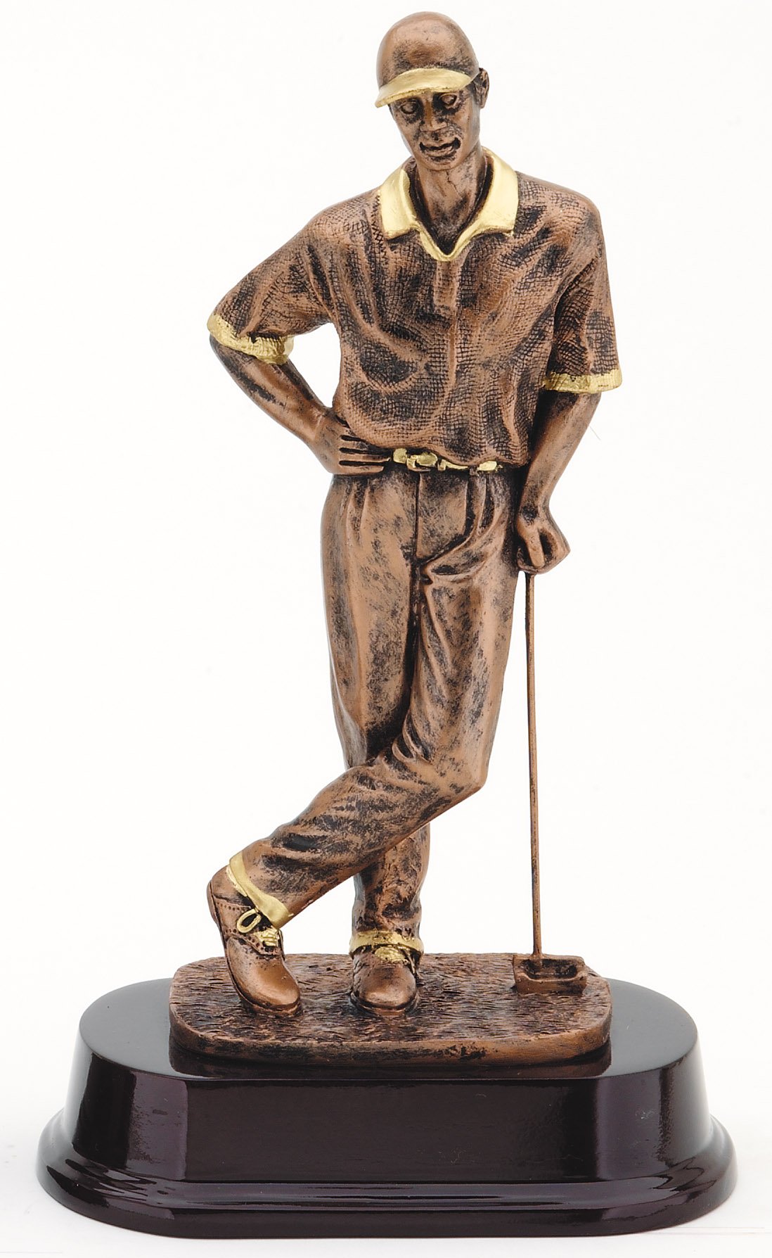 Bronze-finish golfer with a putter