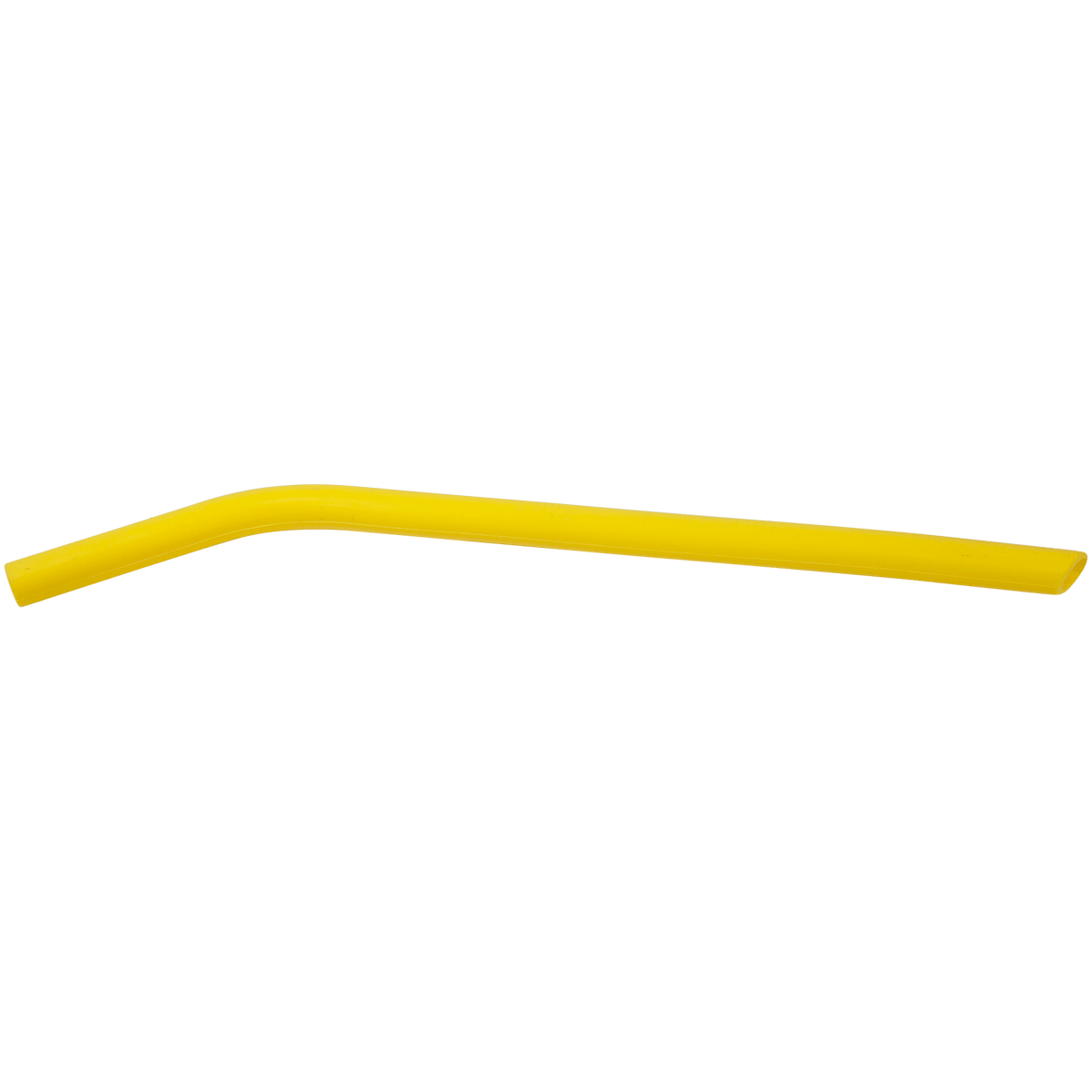 Yellow reusable 10 inch silicone straw, 7/16" opening