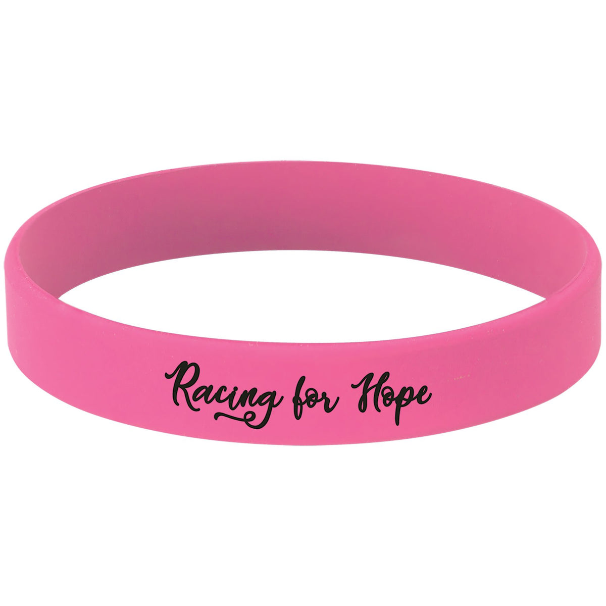 Personalized adult pink/black silicone wristband