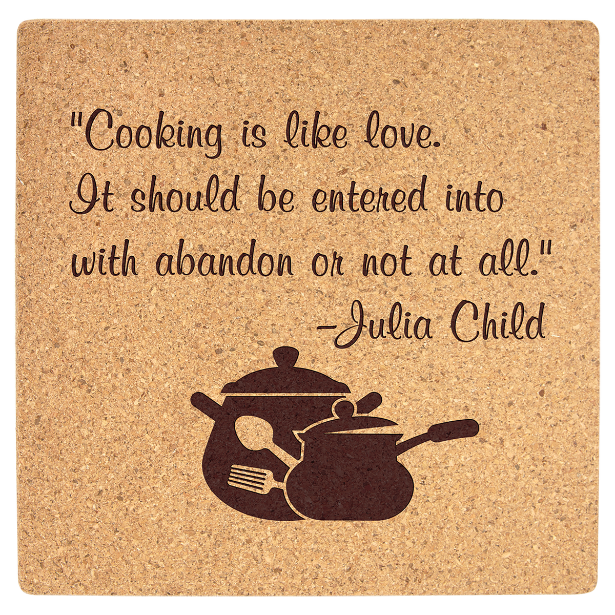 Personalized 7.75 inch square cork trivet