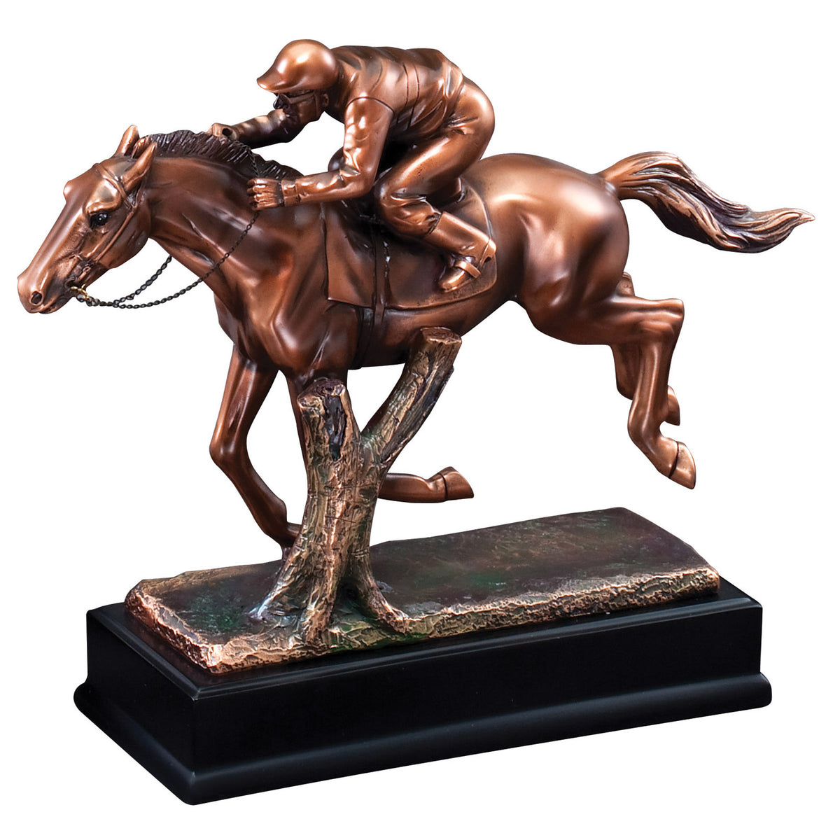 Bronze Jockey Sculpture with engraving plate