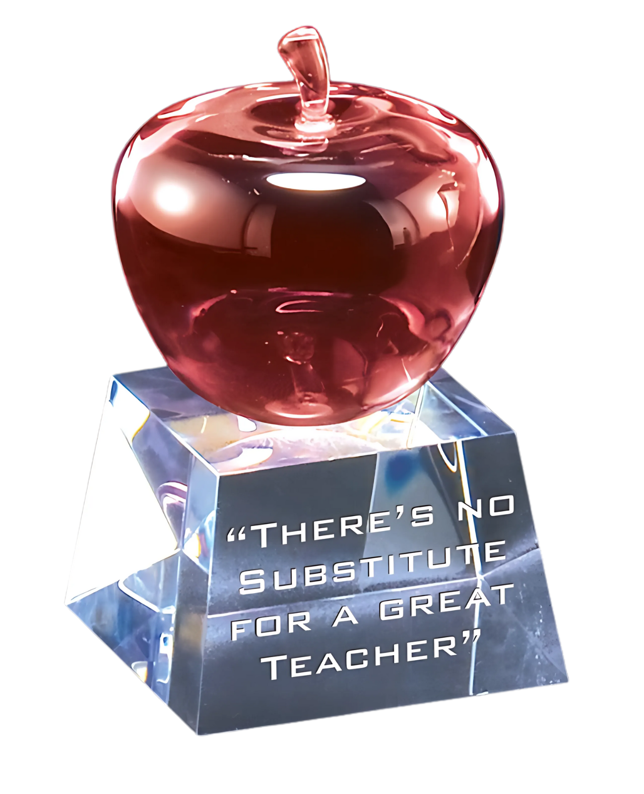 red crystal apple on crystal base