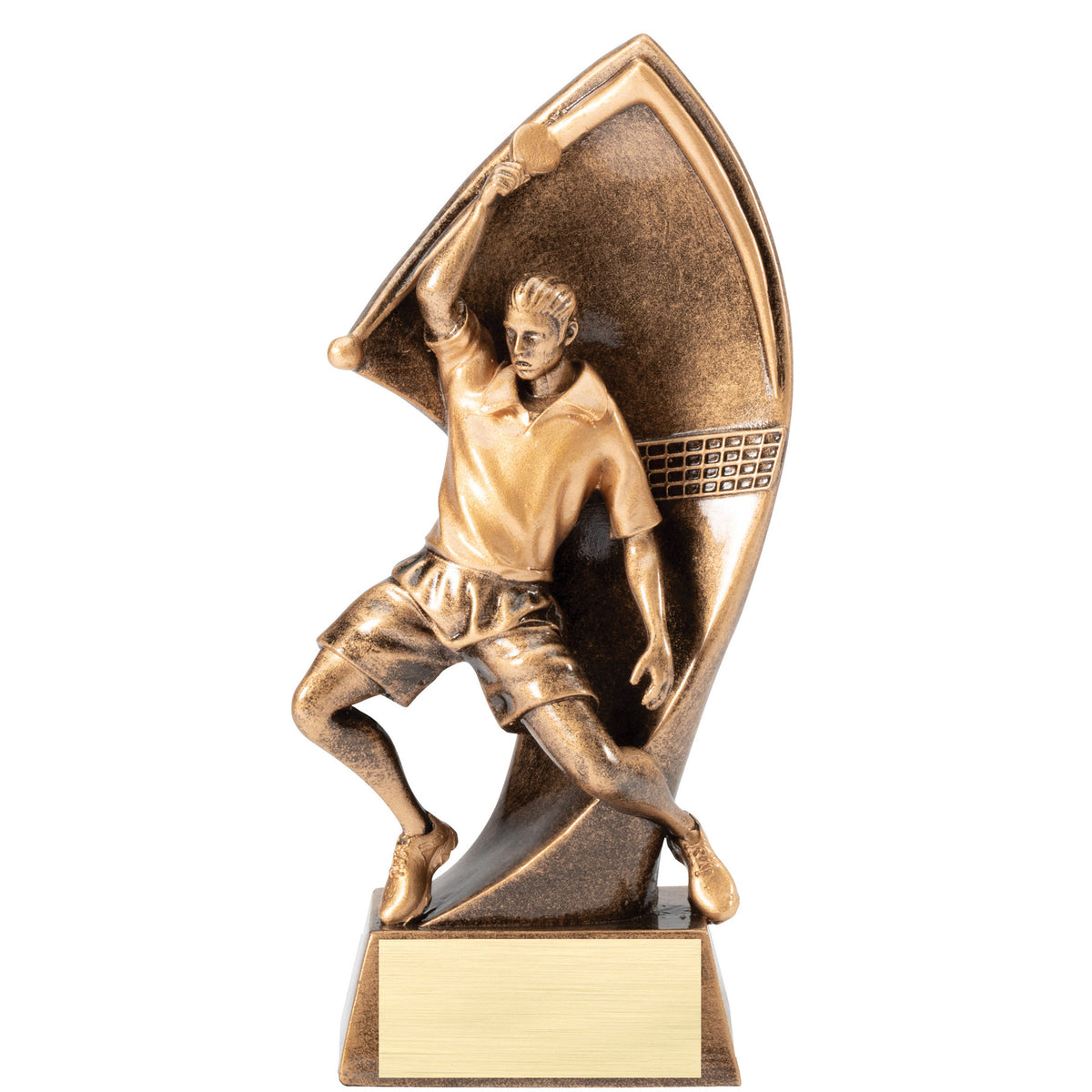 Table Tennis Resin Trophy with engraving plate