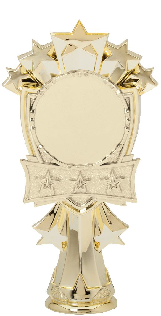 Champion Series Custom Insert Trophy - All-Star, gold star figure with round 2 inch insert holder