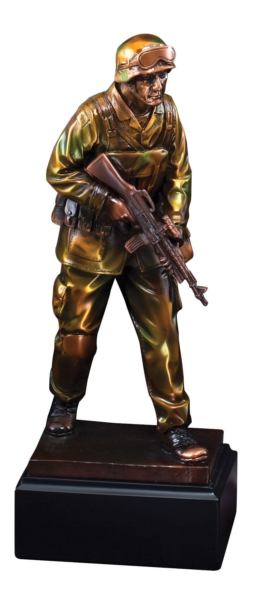 Hand painted resin military service member figure award