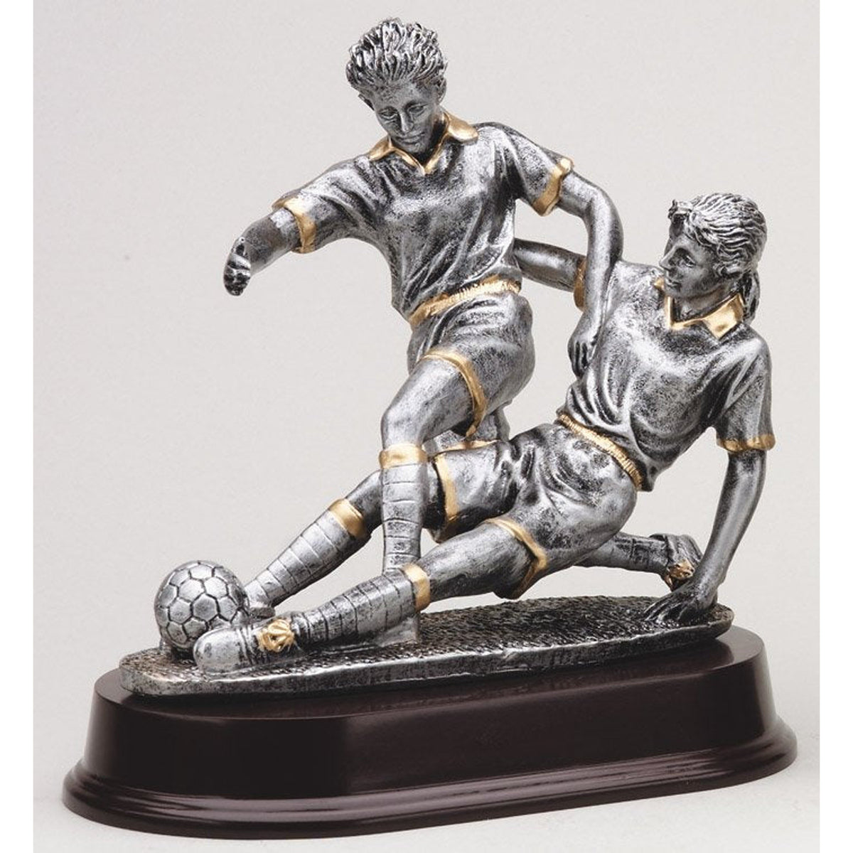Pewter Double Action Soccer Sculpture – Female