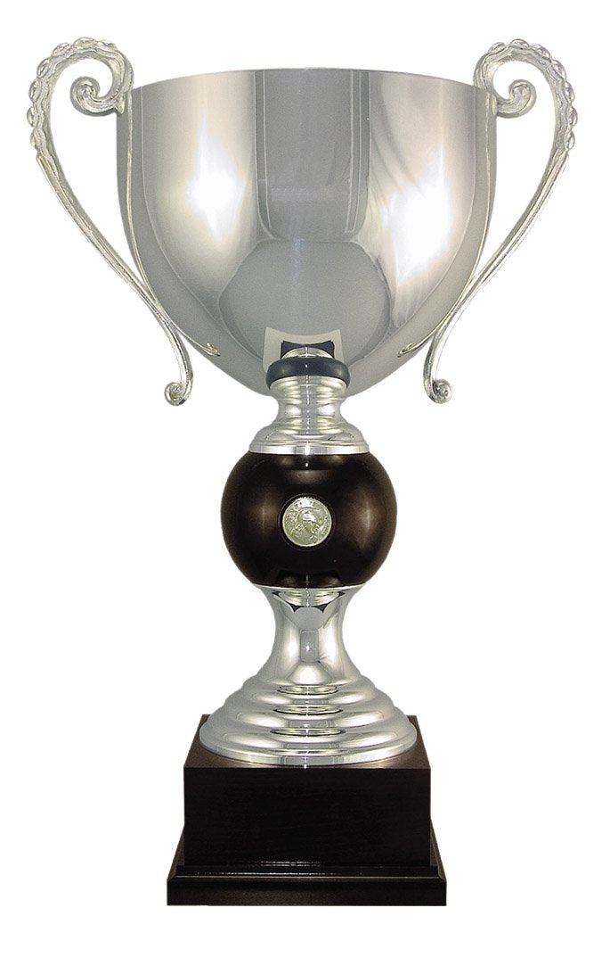 Silver Plated Italian Cup with Walnut Sphere – 19¾"