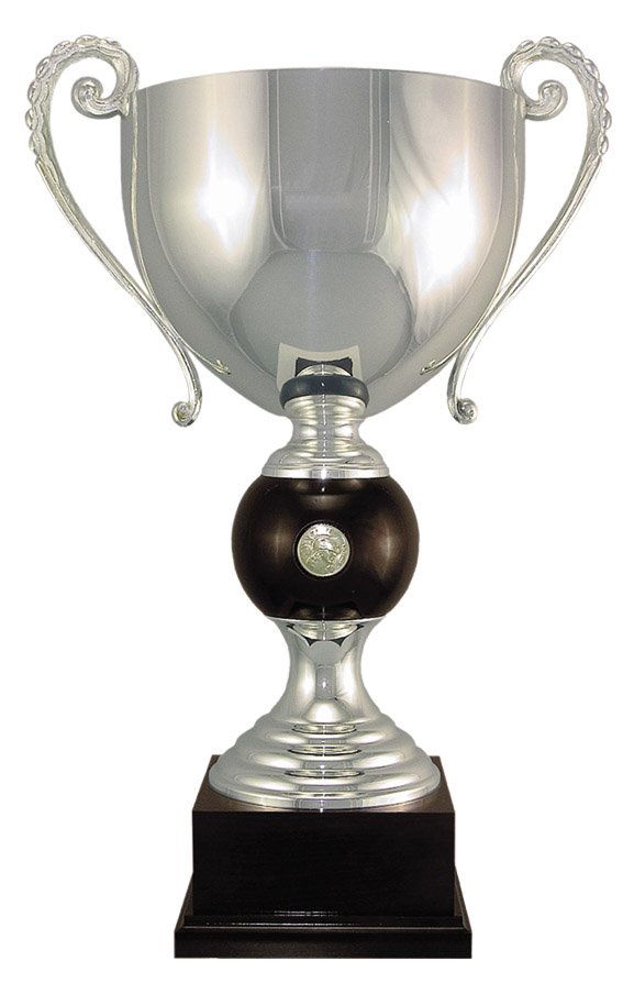 Silver Plated Italian Cup with Walnut Sphere – 18½"