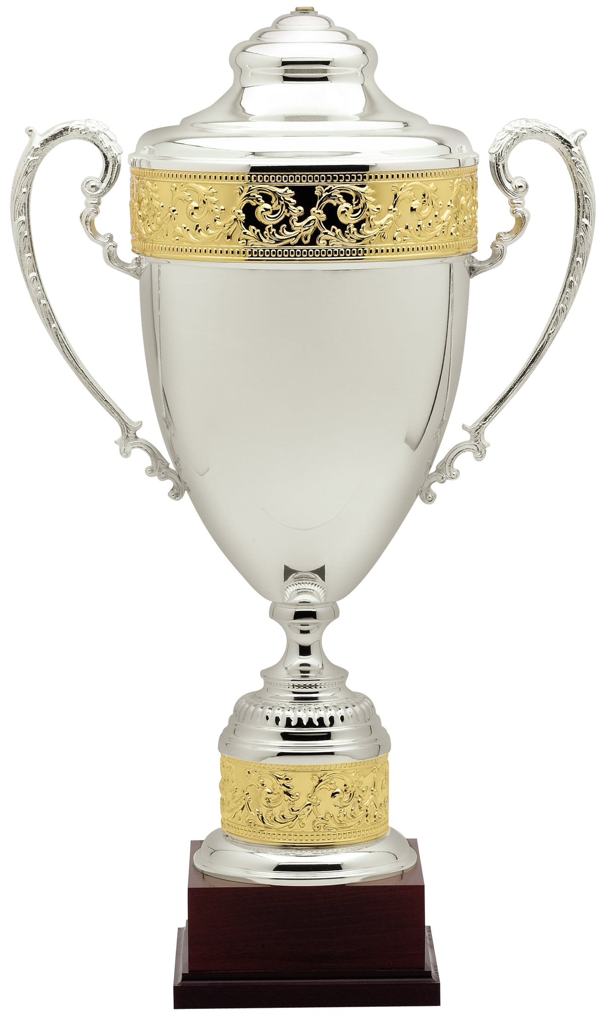 Gold Band Silver Plated Italian Cup with Lid – 29½"