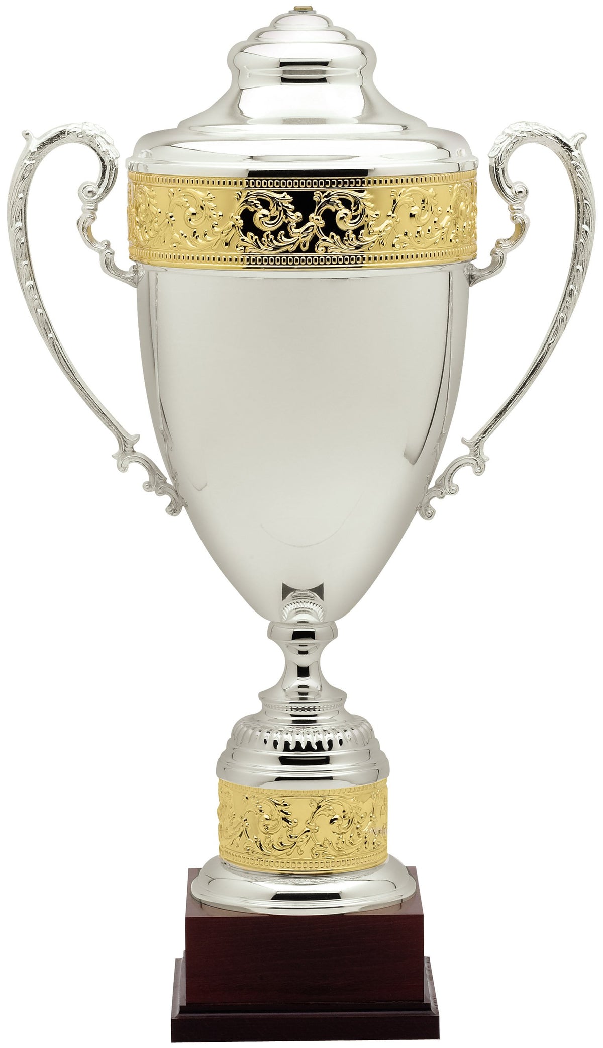 Gold Band Silver Plated Italian Cup with Lid – 25½"
