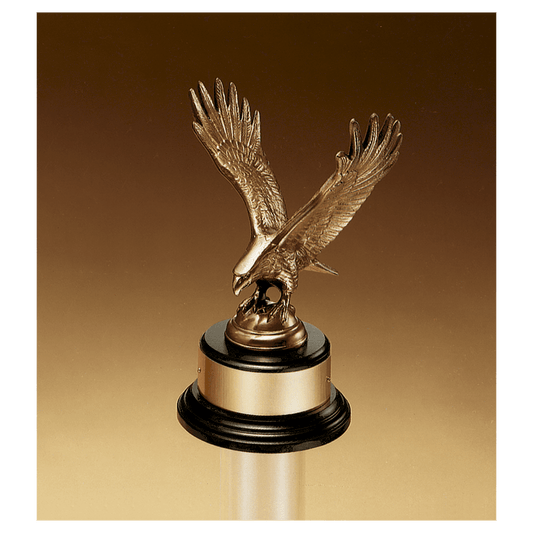 9" Antique Bronze Eagle Award on Black Piano Finish Base