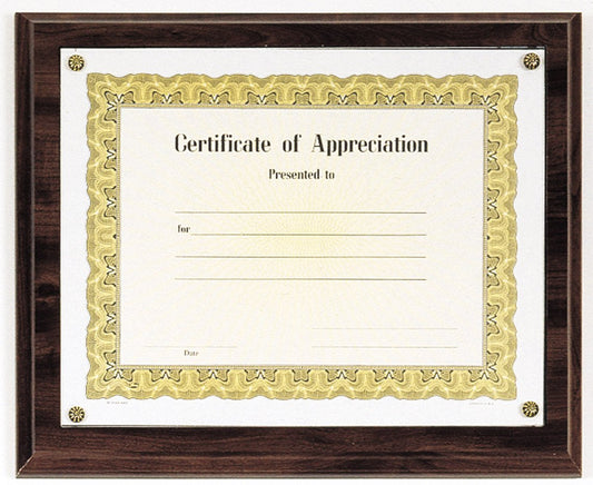 Cherry finish certificate plaque