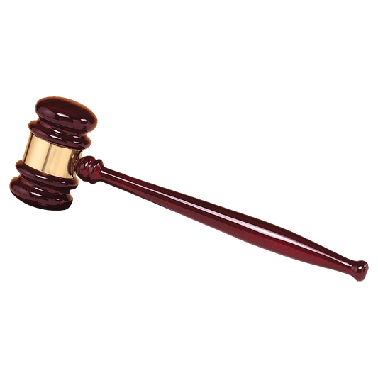 Rosewood piano finish gavel, 10 inches