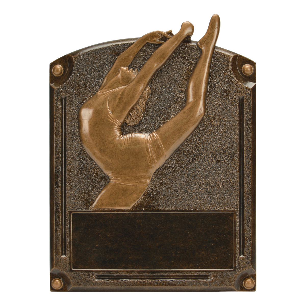 Legends of Fame dance plaque with a bronze high-relief dancer and an engraving area