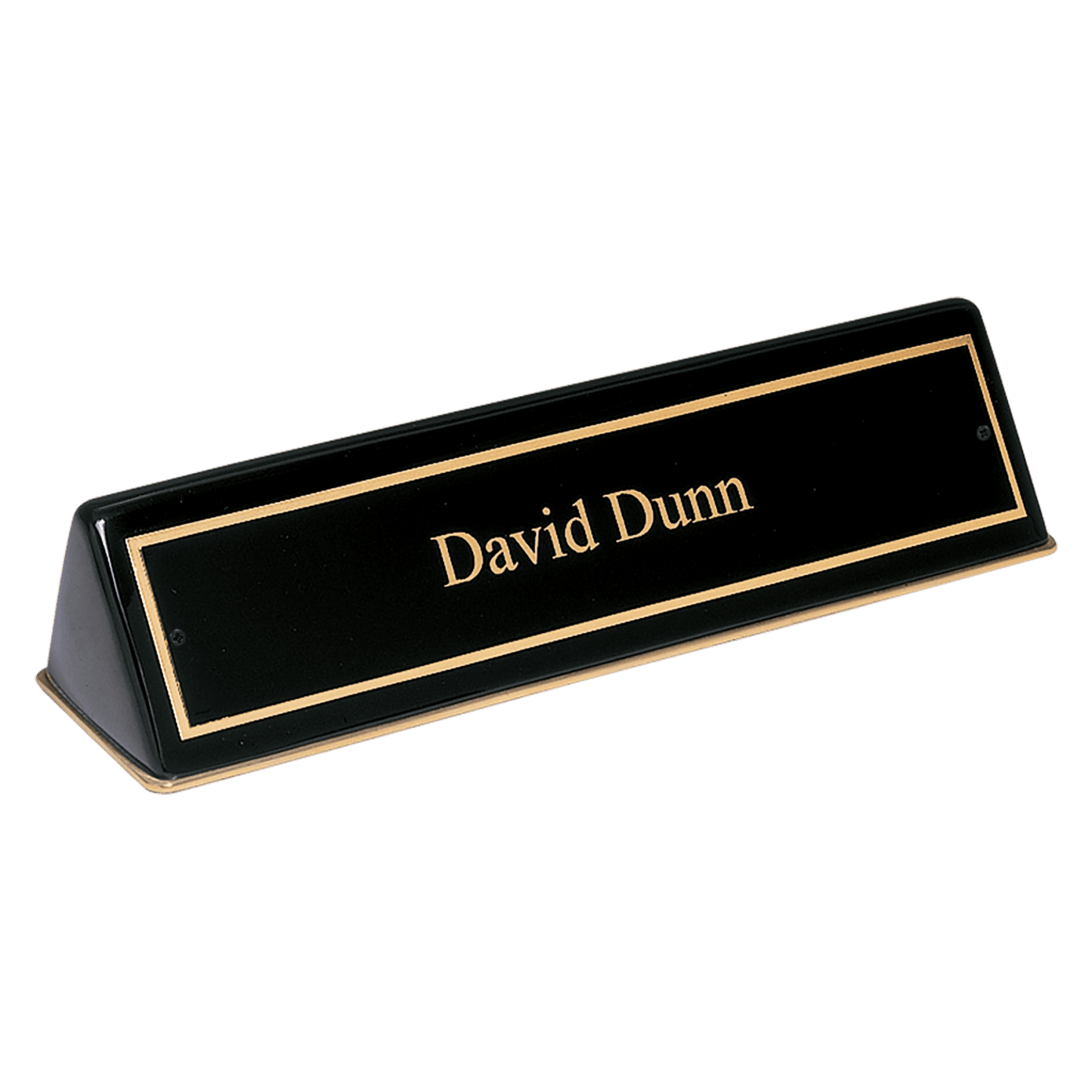 Black Piano Finish Desk Wedge with Black Plate, 9 1/2"