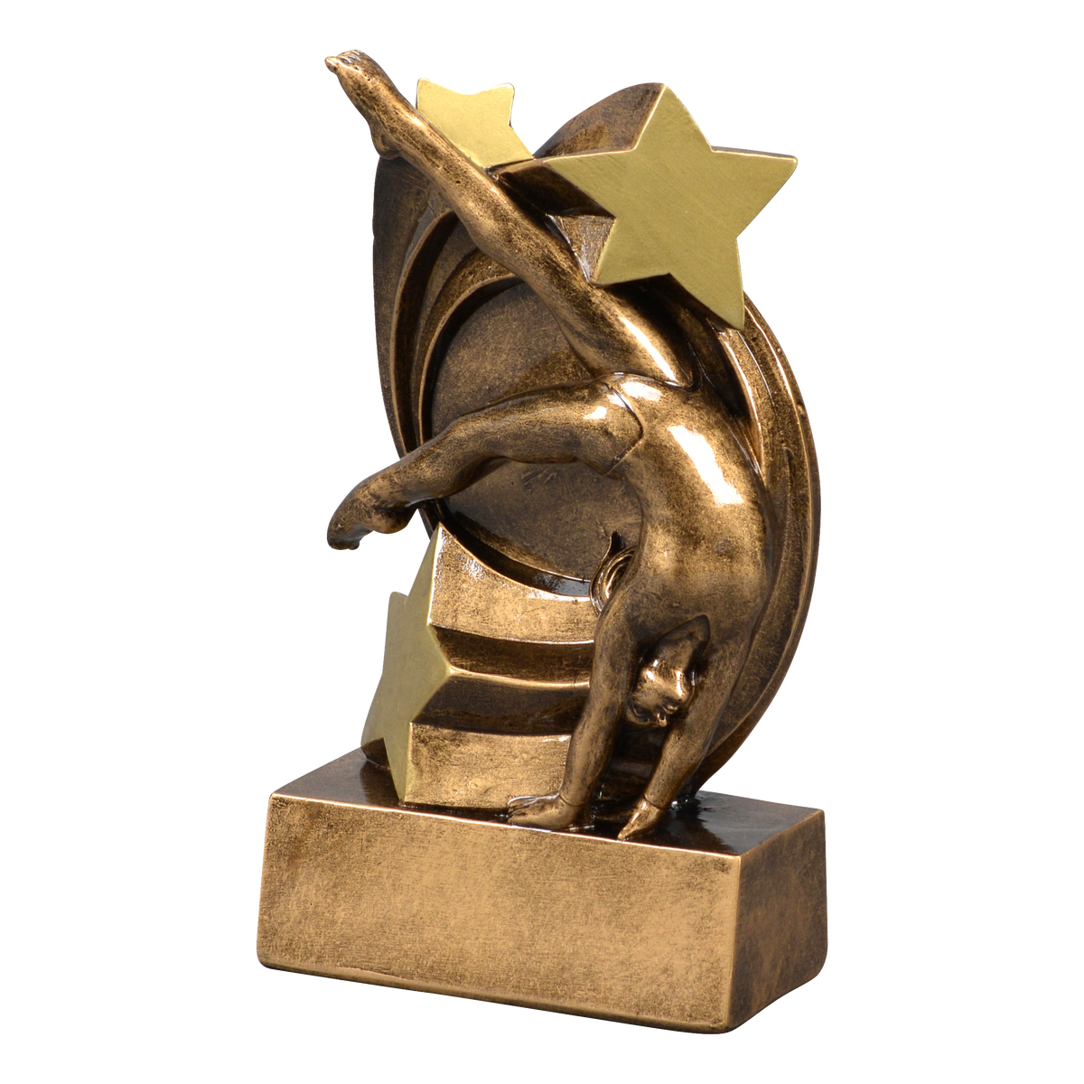 Star Swirl gymnastics trophy shown from the left