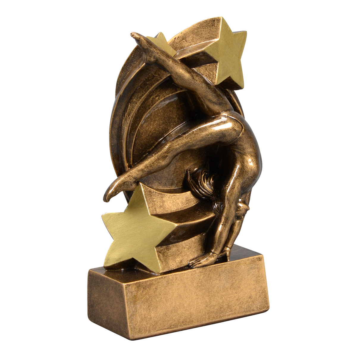 Star Swirl gymnastics trophy shown from the right
