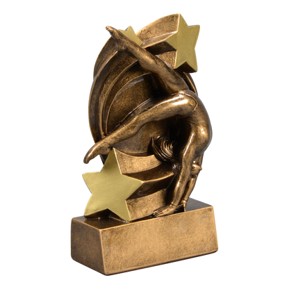 Star Swirl gymnastics trophy shown from the right