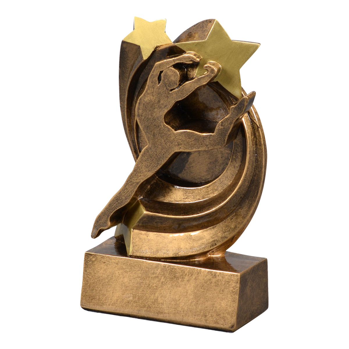 Star Swirl dance trophy shown from the left