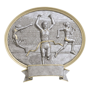 Oval Legend female track award, 6 1/2 inch size