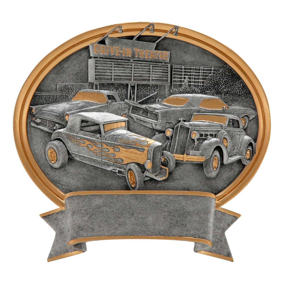 Oval car show award, 6 1/2 inch