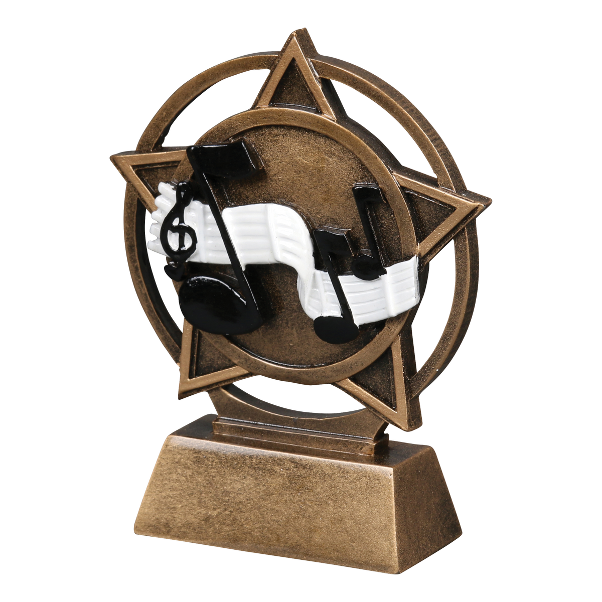 Orbit music trophy shown from the left