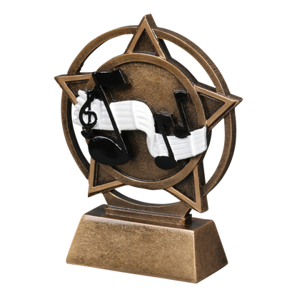 Orbit music trophy shown from the left