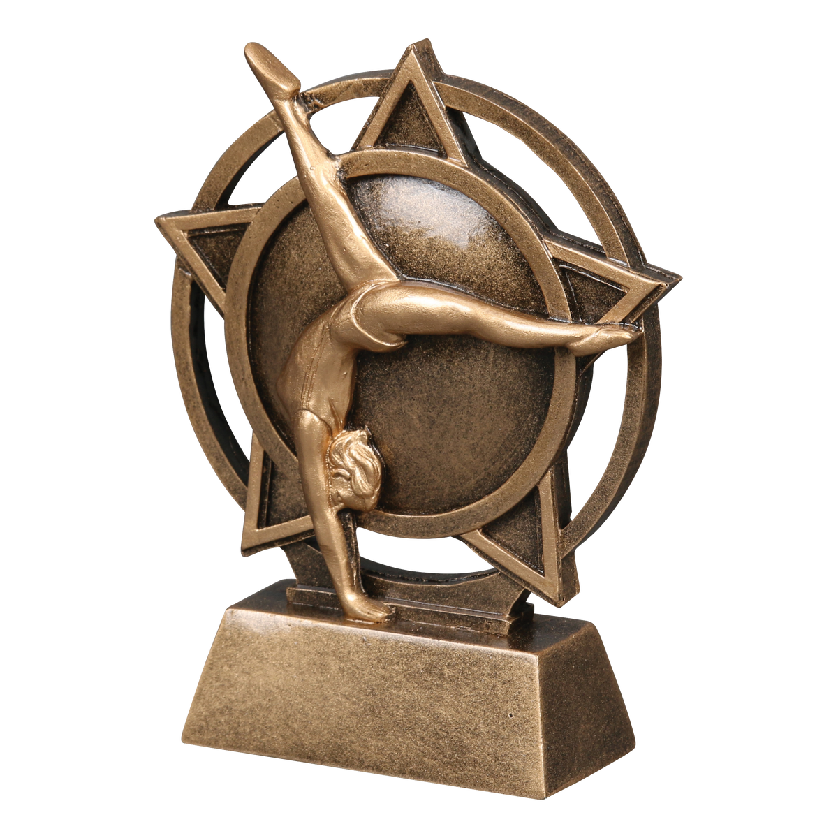 Orbit gymnastics trophy shown from the left