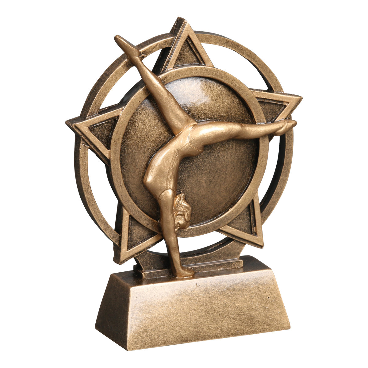 Orbit gymnastics trophy shown from the right