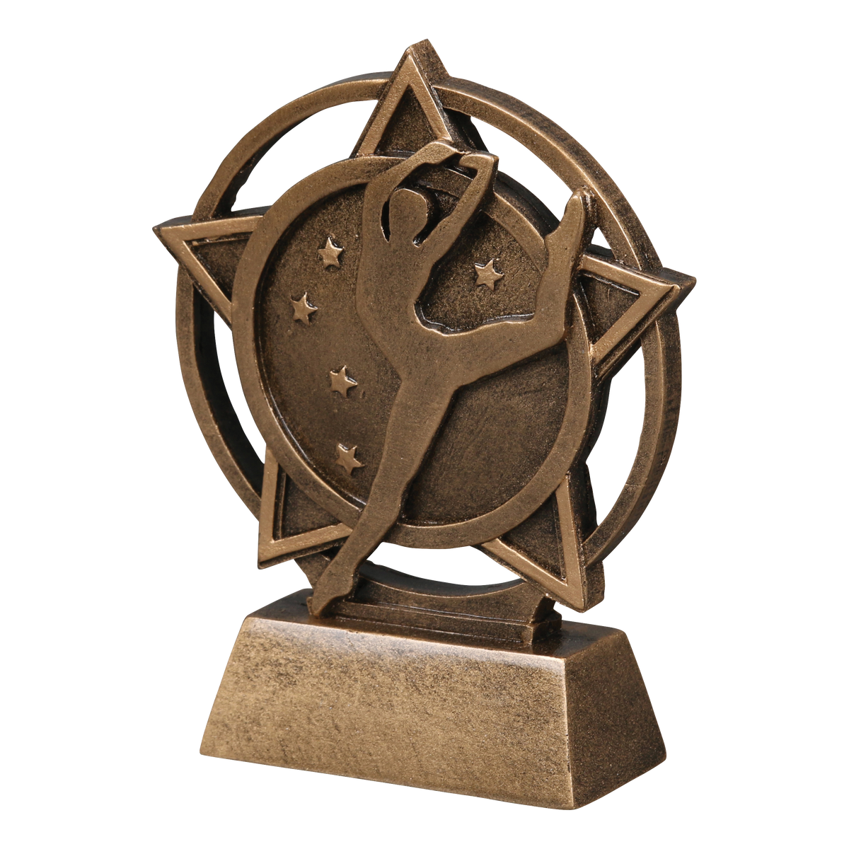 Orbit dance trophy shown from the left
