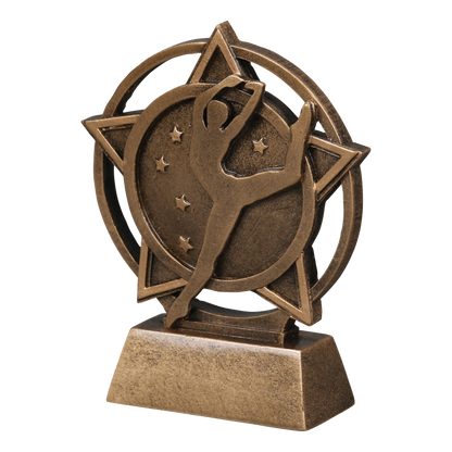 Orbit dance trophy shown from the left