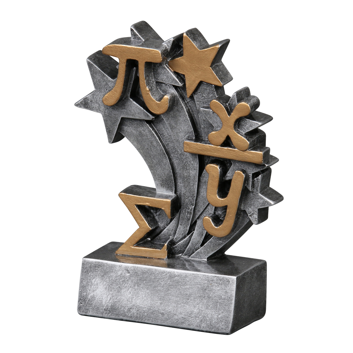 Star Blast math trophy shown from the left