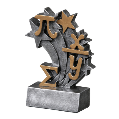 Star Blast math trophy shown from the left