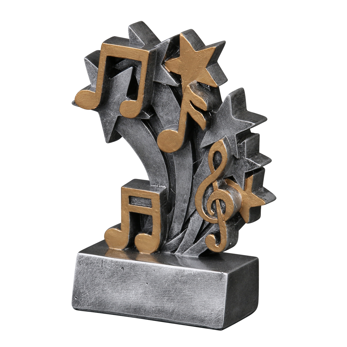 Star Blast music trophy shown from the left