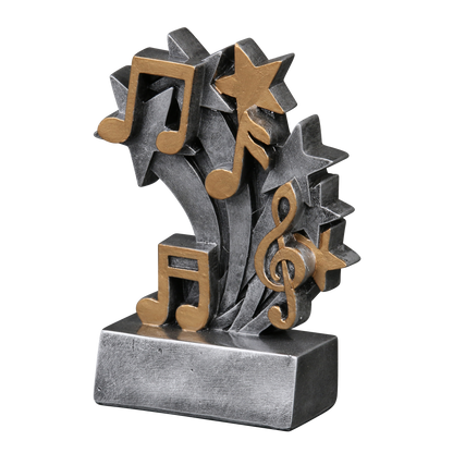 Star Blast music trophy shown from the left
