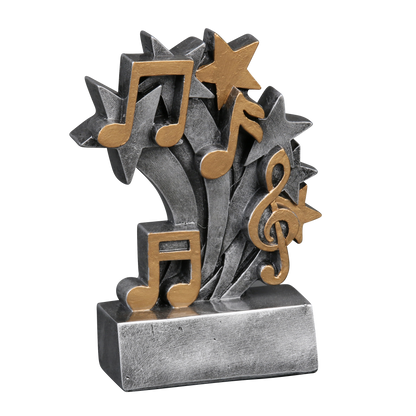 Star Blast music trophy shown from the right