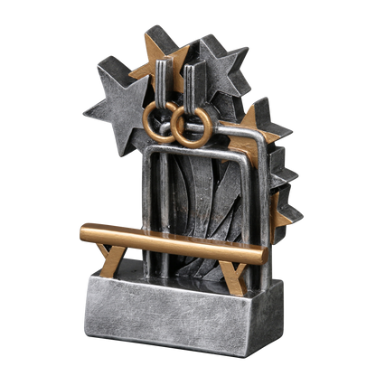 Star Blast gymnastics trophy shown from the left