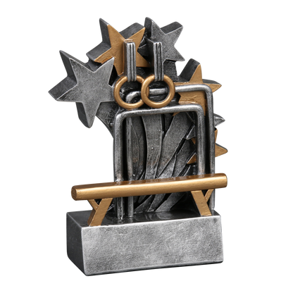 Star Blast gymnastics trophy shown from the right