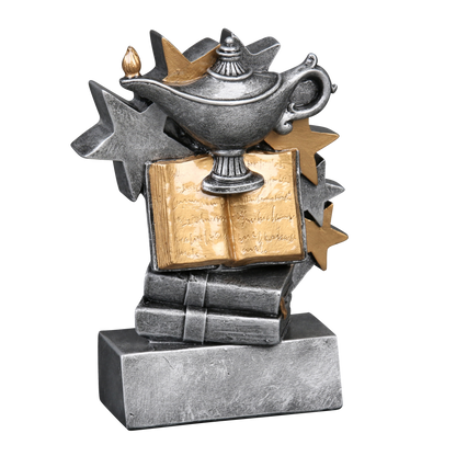 Star Blast academic trophy shown from the right