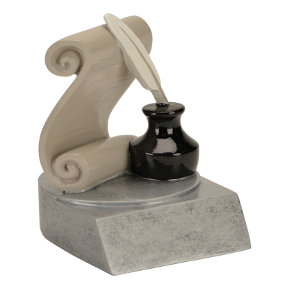 Reading and writing color trophy shown from the left