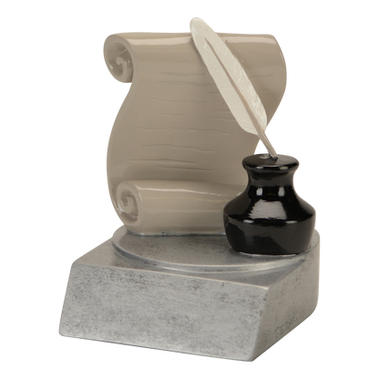 Reading and writing color trophy shown from the right