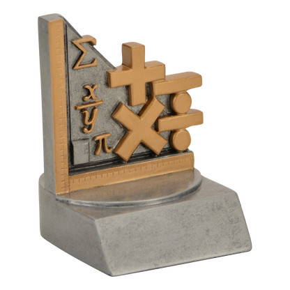 Math color trophy shown from the left