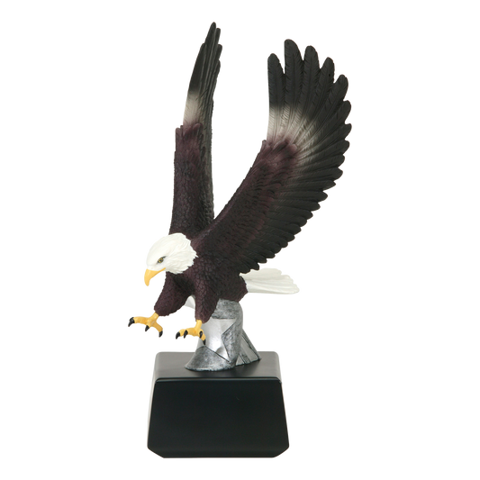 Ten inch strike eagle award in cast resin, shown from the front