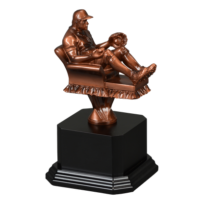 Sculpted fantasy baseball figure mounted on a black satin monument base