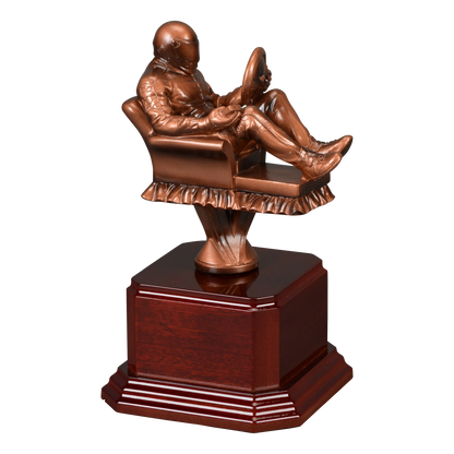 The racing figure shown on an alternate high-gloss rosewood monument base