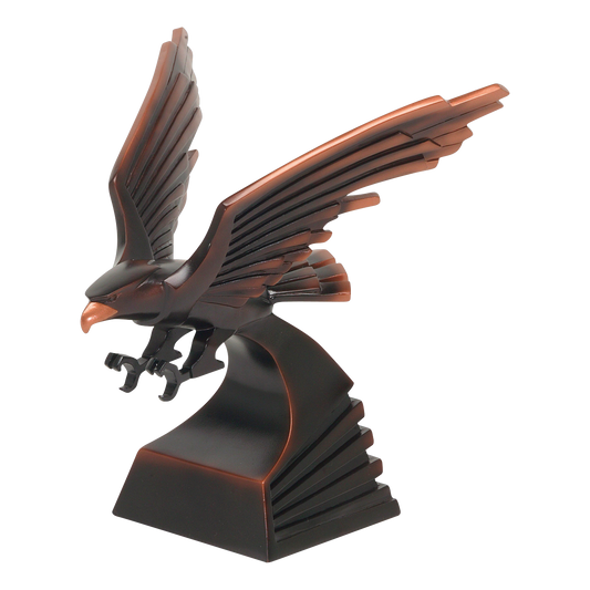 Full-bodied eagle award in deep bronze finish, 8 inch size