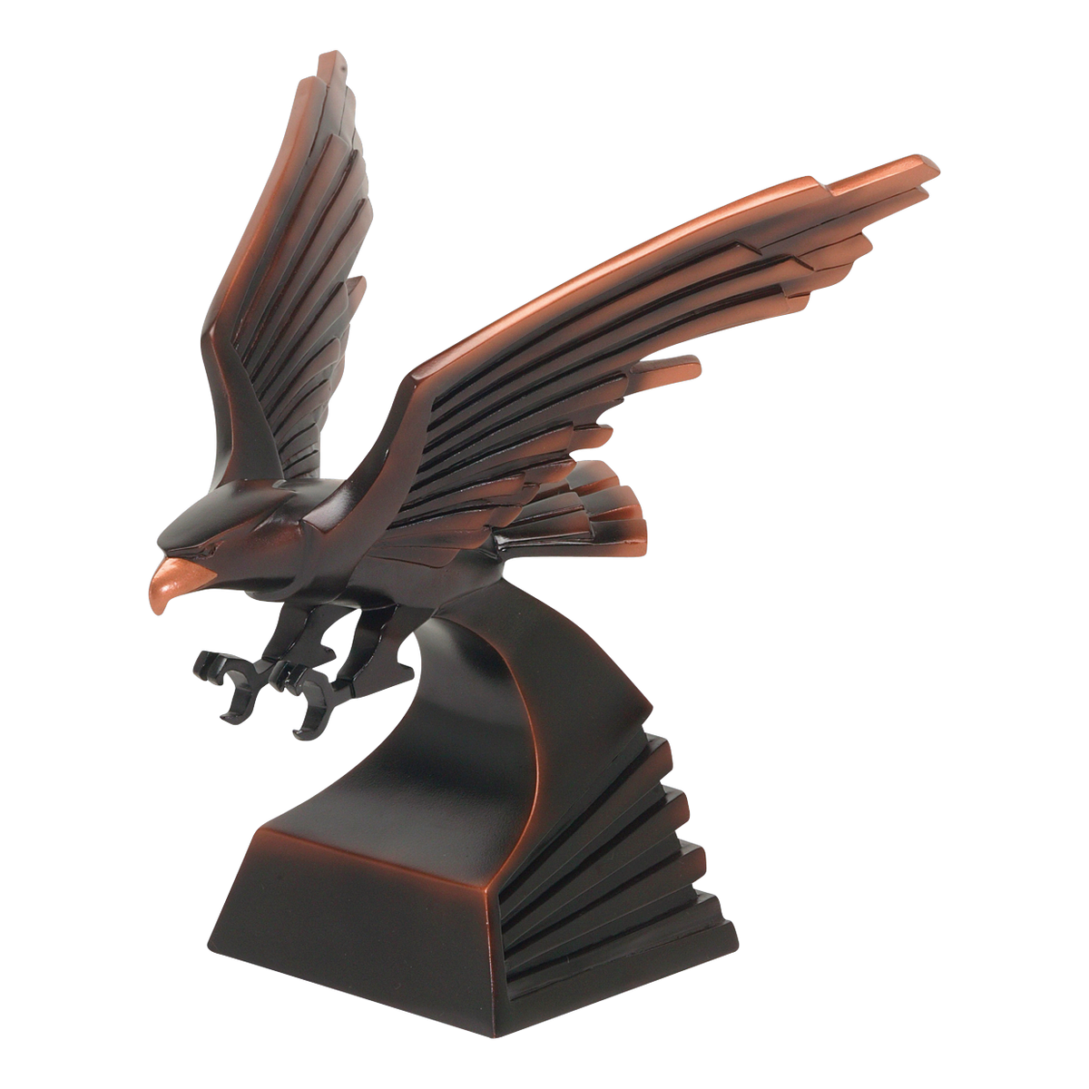 Full-bodied eagle award in deep bronze finish, 11 inch size