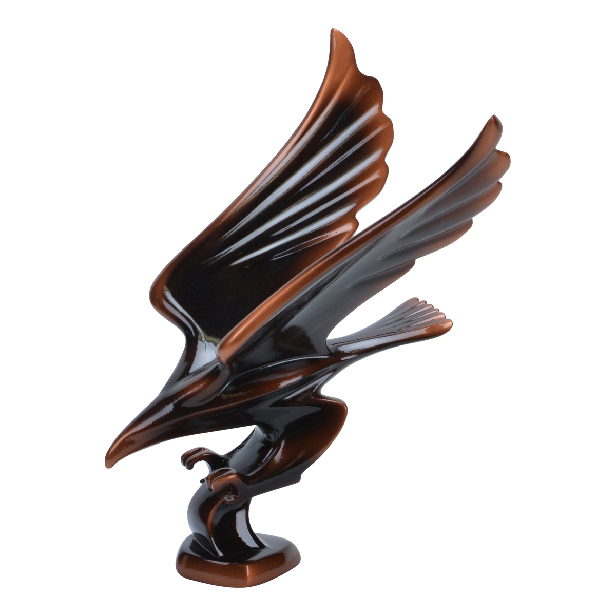 Striking eagle award in cast resin with talons forward and wings back, 6 and a half inch size