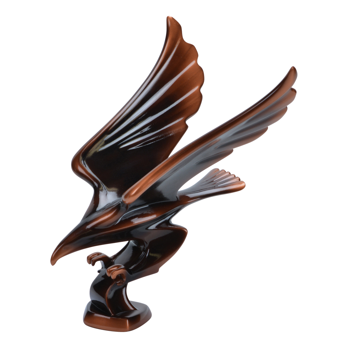 Striking eagle award in cast resin with talons forward and wings back, 8 and a quarter inch size